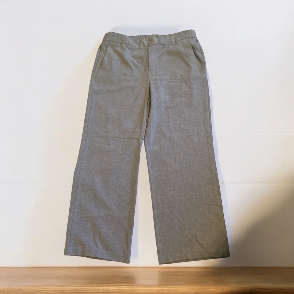 Old Navy wide leg crop pants gray front pockets size 12